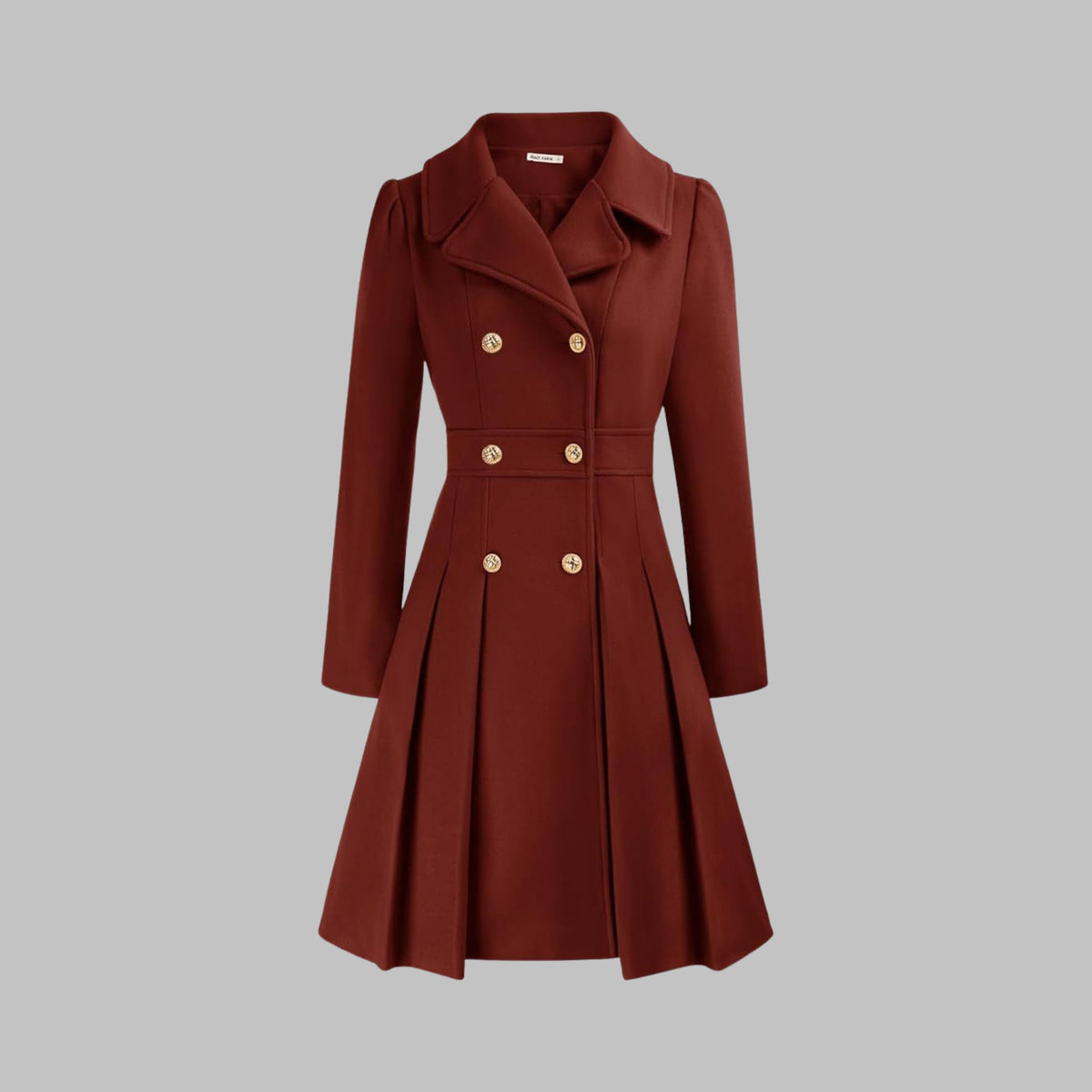 Women's Chic Double Button Pleated Coat