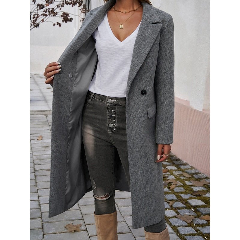 Women's Elegant Tailored Longline Coat