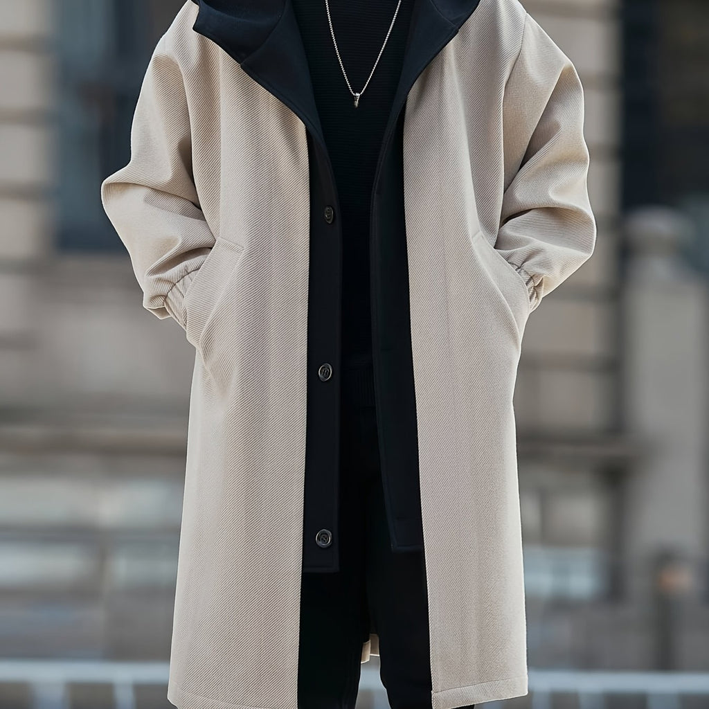 Men's Relaxed Hooded Longline Coat