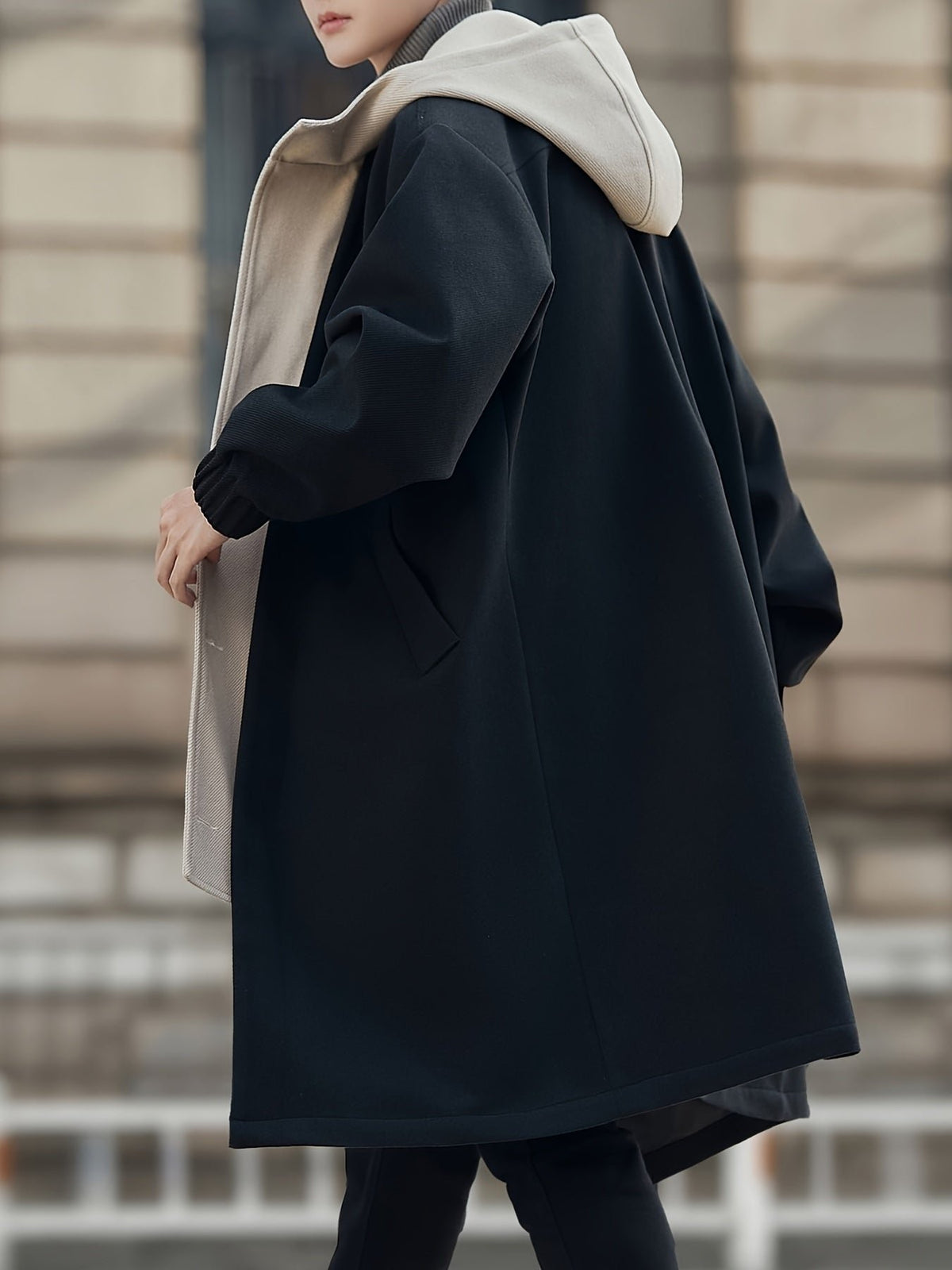 Men's Relaxed Hooded Longline Coat