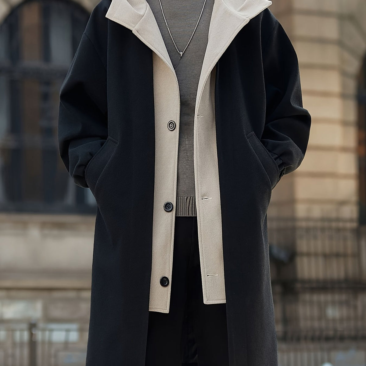 Men's Relaxed Hooded Longline Coat