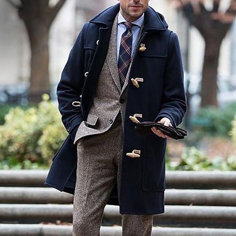 Men's Classic Hooded Toggle Overcoat