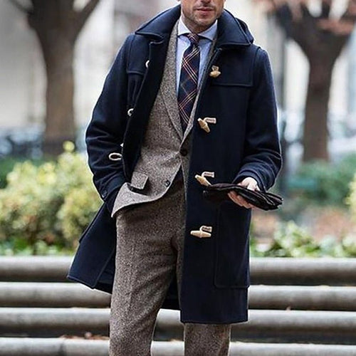 Men's Classic Hooded Toggle Overcoat