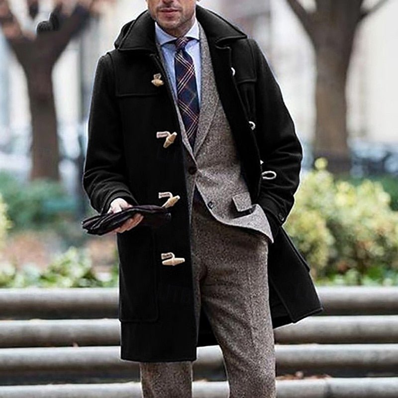 Men's Classic Hooded Toggle Overcoat