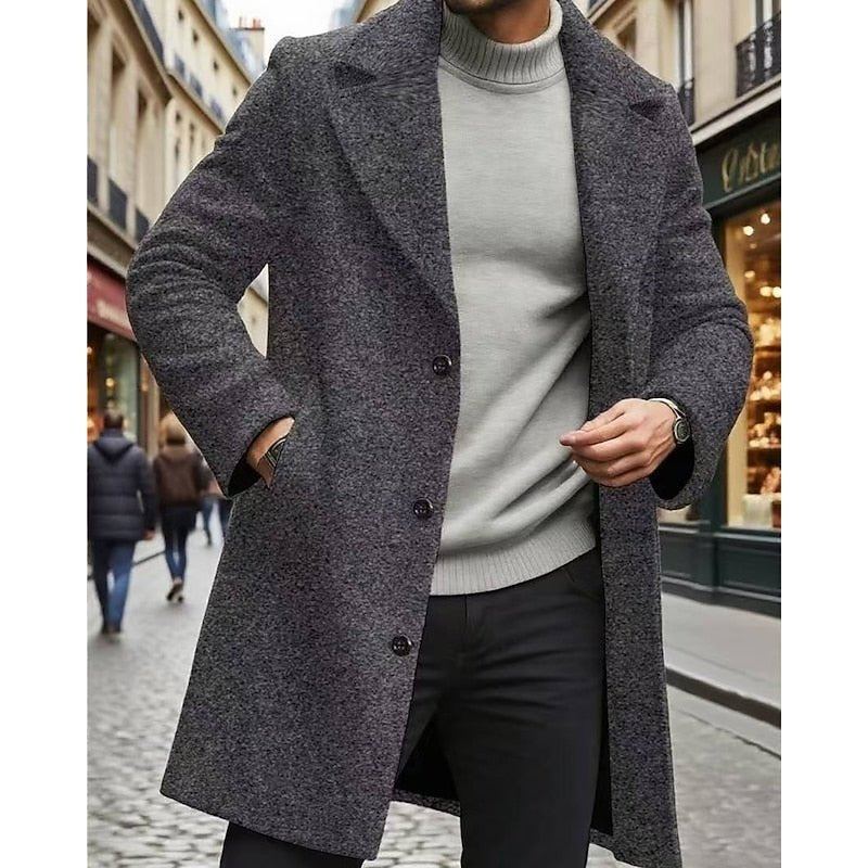 Men's Timeless Notch Lapel Overcoat