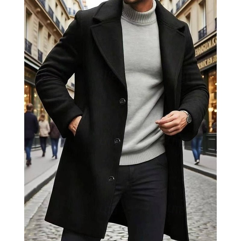 Men's Timeless Notch Lapel Overcoat