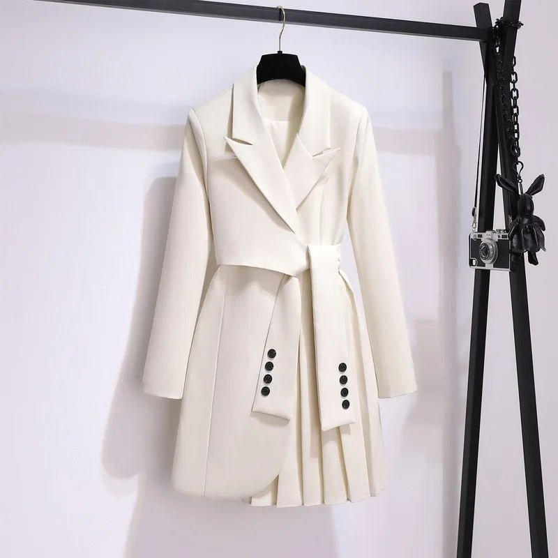 Women's Elegant Belted Blazer Coat