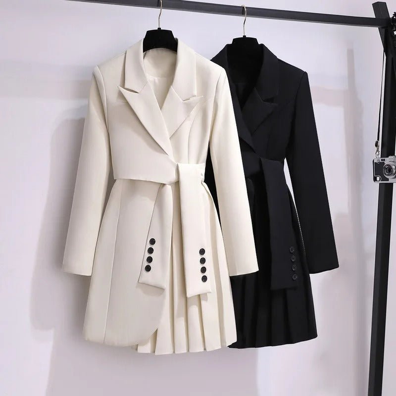 Women's Elegant Belted Blazer Coat