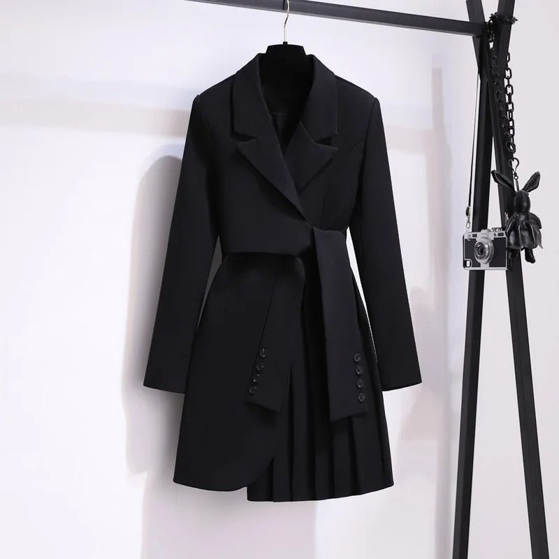 Women's Elegant Belted Blazer Coat