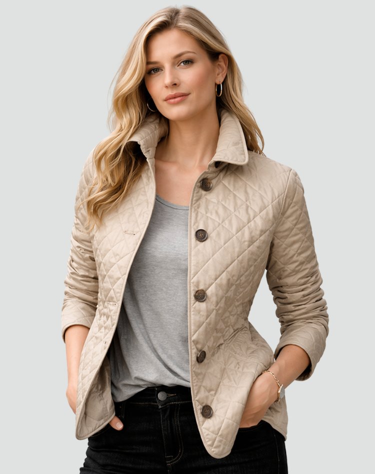 Women's Elegant Quilted Button-Front Jacket