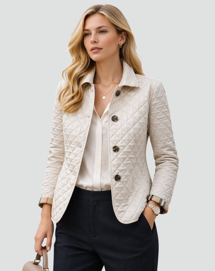 Women's Elegant Quilted Button-Front Jacket