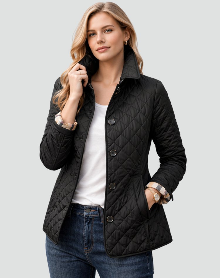 Women's Elegant Quilted Button-Front Jacket