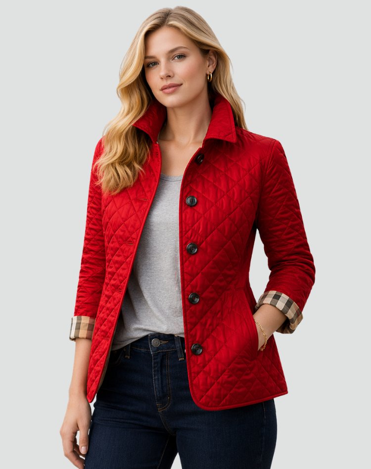 Women's Elegant Quilted Button-Front Jacket