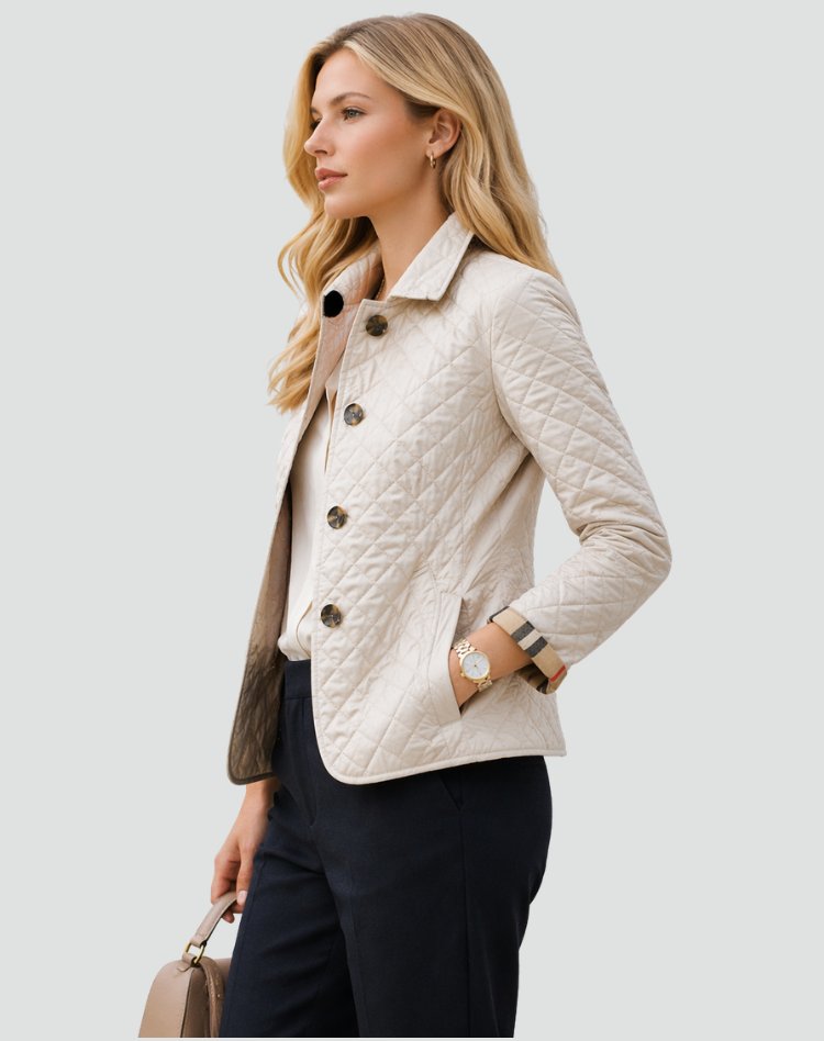 Women's Elegant Quilted Button-Front Jacket