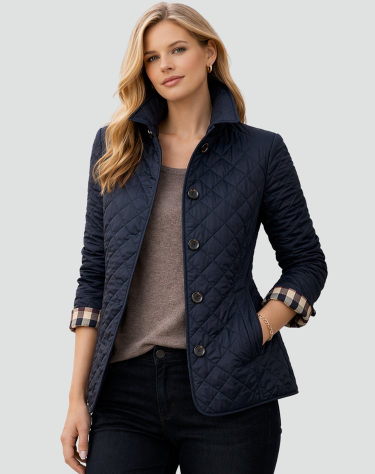 Women's Elegant Quilted Button-Front Jacket