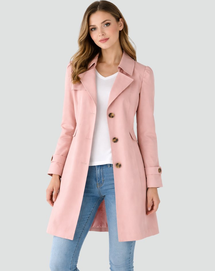 Women's Elegant Classic Lapel Trench Coat