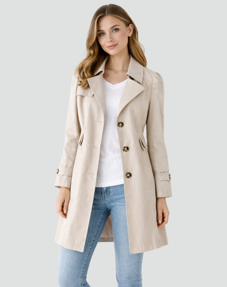 Women's Elegant Classic Lapel Trench Coat