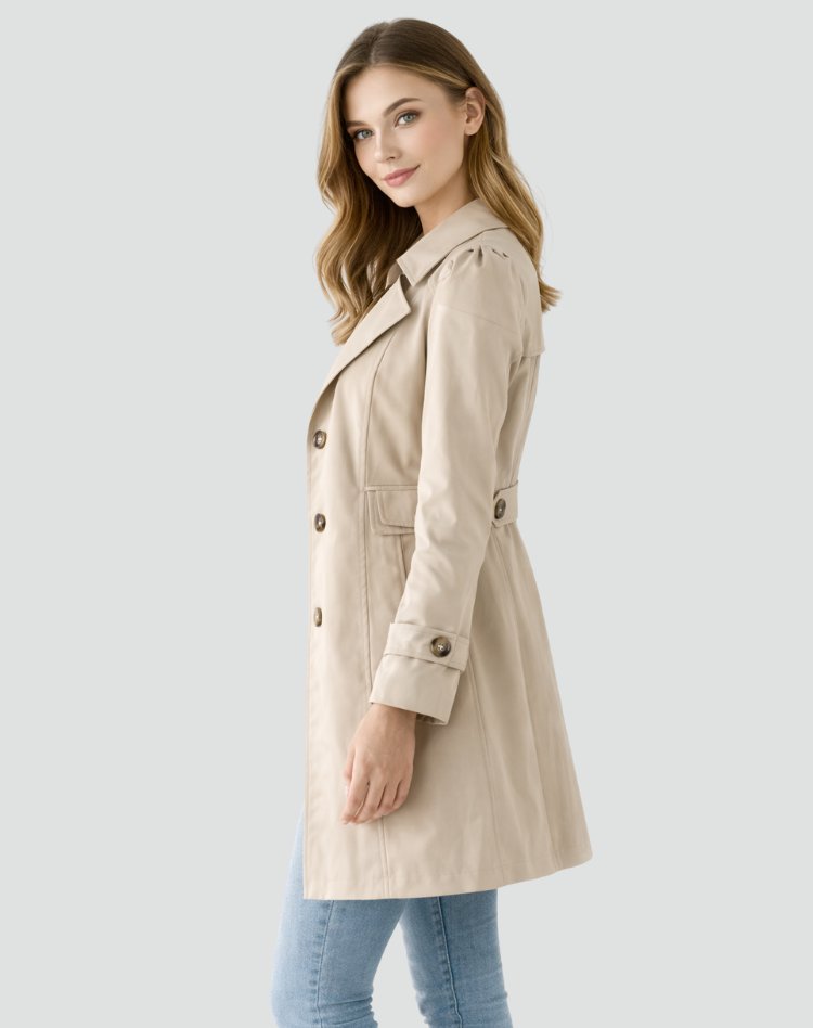 Women's Elegant Classic Lapel Trench Coat