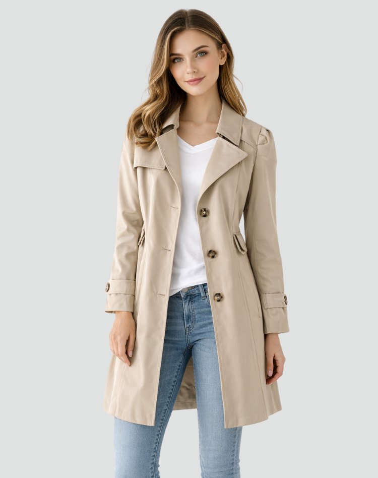 Women's Elegant Classic Lapel Trench Coat