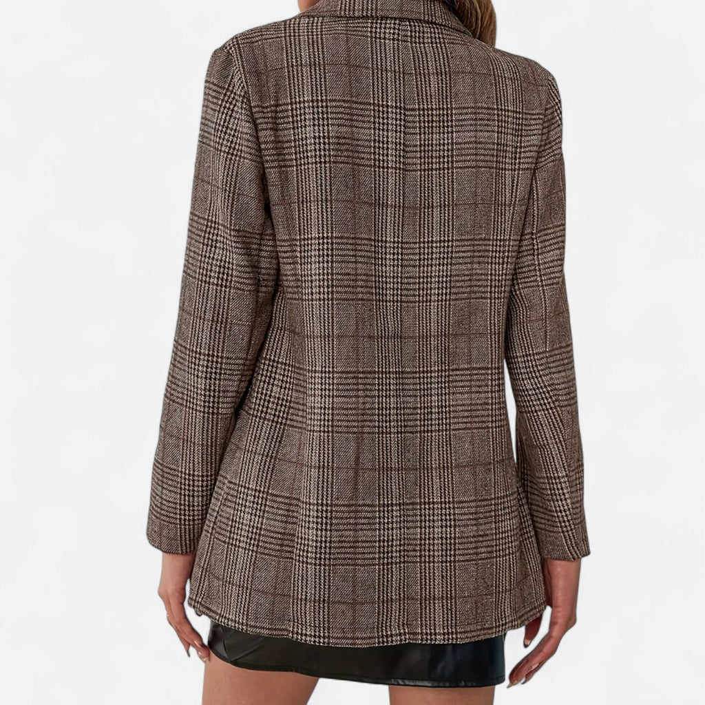 Women's Elegant Plaid Single-Breasted Blazer