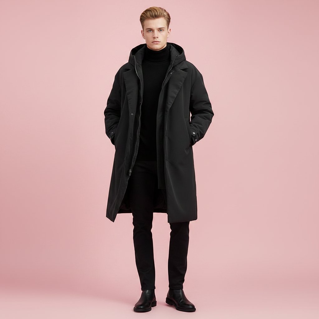 Men's Refined Waterproof Hooded Trench Coat