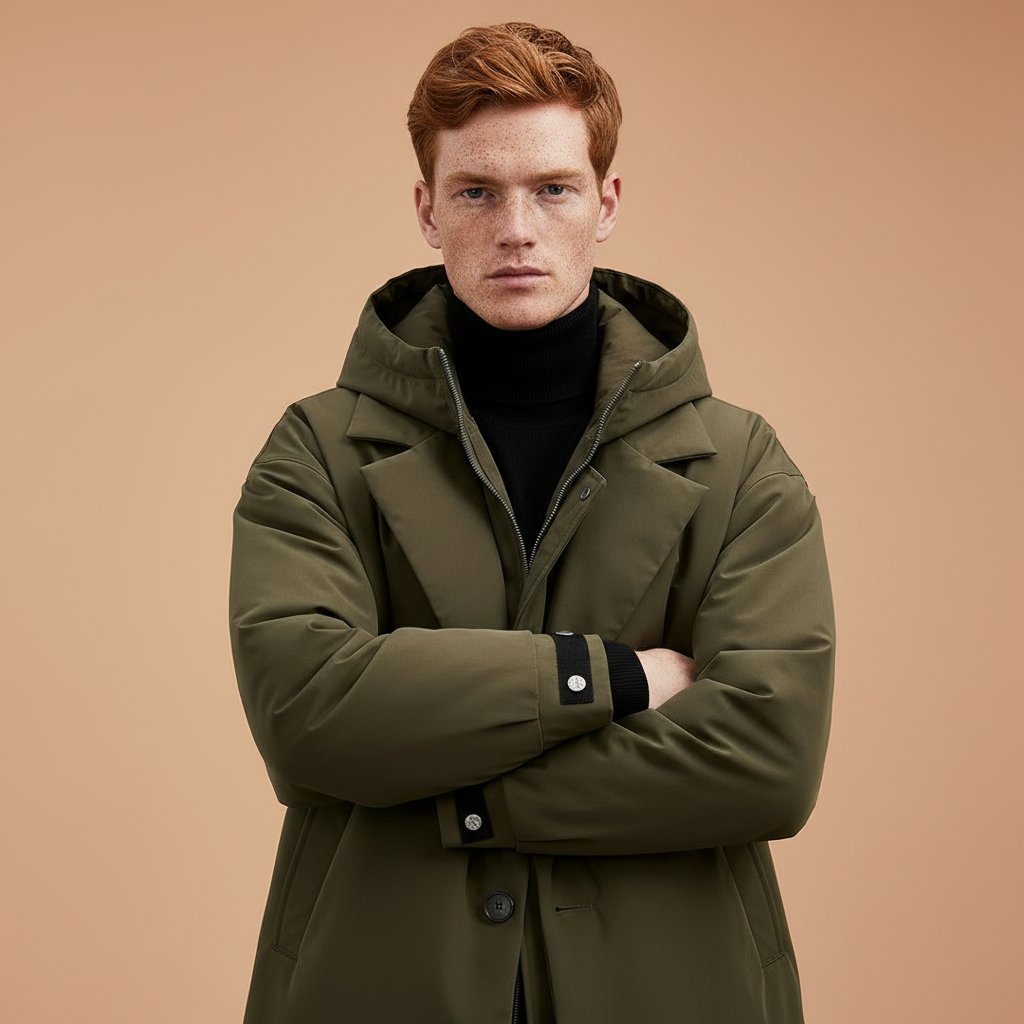 Men's Refined Waterproof Hooded Trench Coat