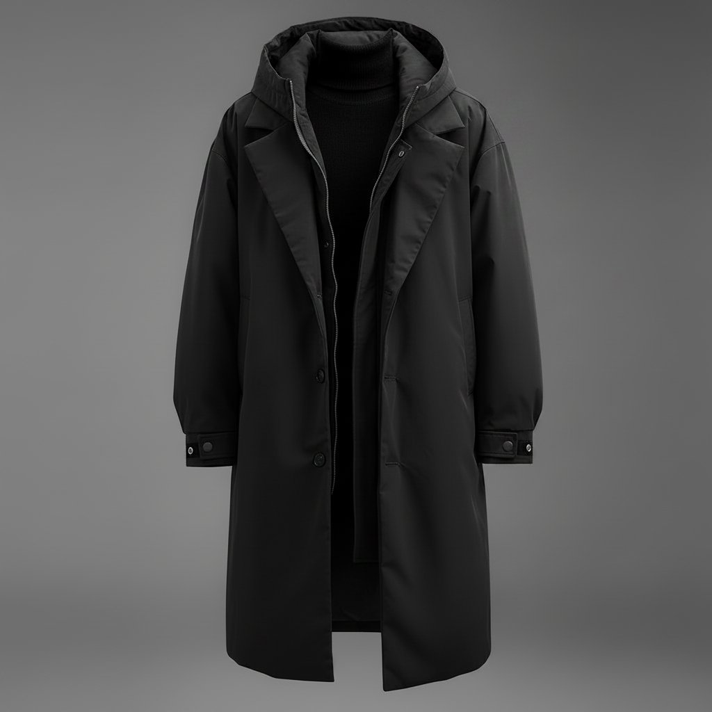 Men's Refined Waterproof Hooded Trench Coat