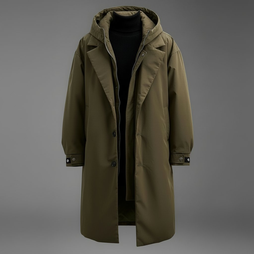 Men's Refined Waterproof Hooded Trench Coat