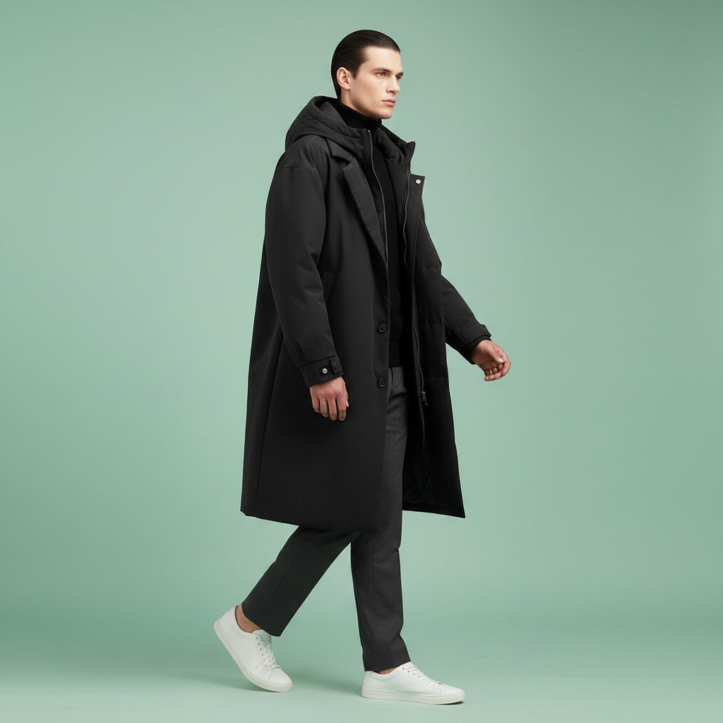 Men's Refined Waterproof Hooded Trench Coat