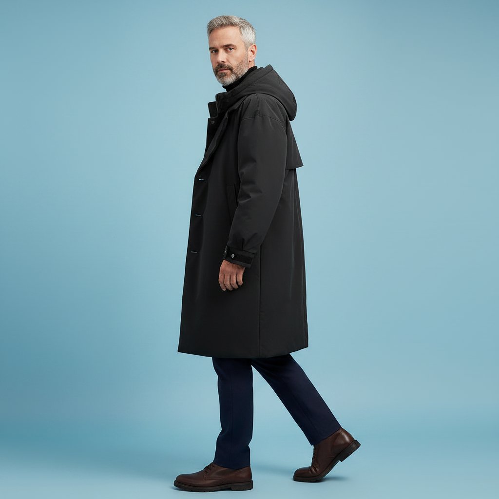 Men's Refined Waterproof Hooded Trench Coat