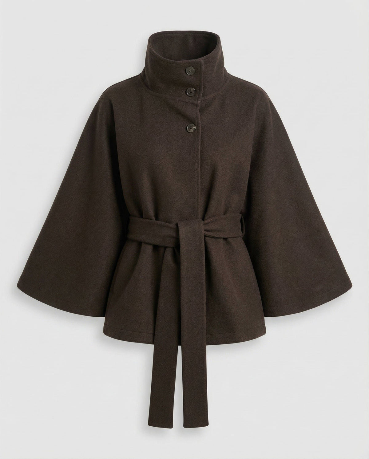 Women's Elegant Wool-Blend Cape Jacket