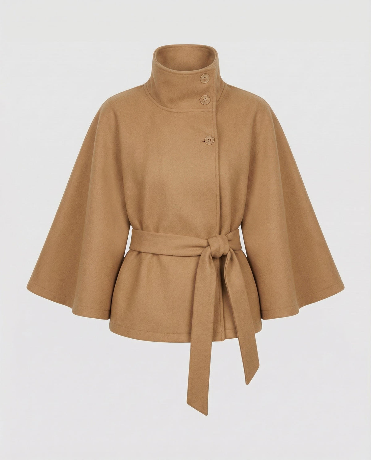 Women's Elegant Wool-Blend Cape Jacket