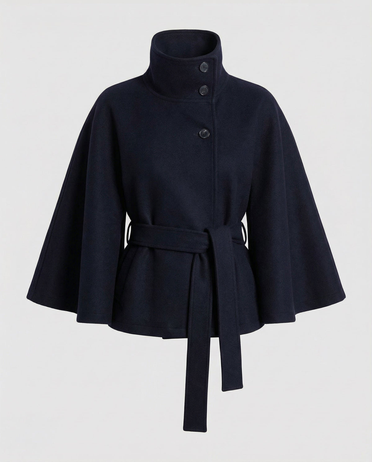 Women's Elegant Wool-Blend Cape Jacket