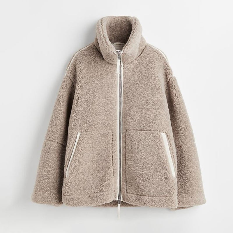 Women's Cosy Oversized Teddy Fleece Jacket