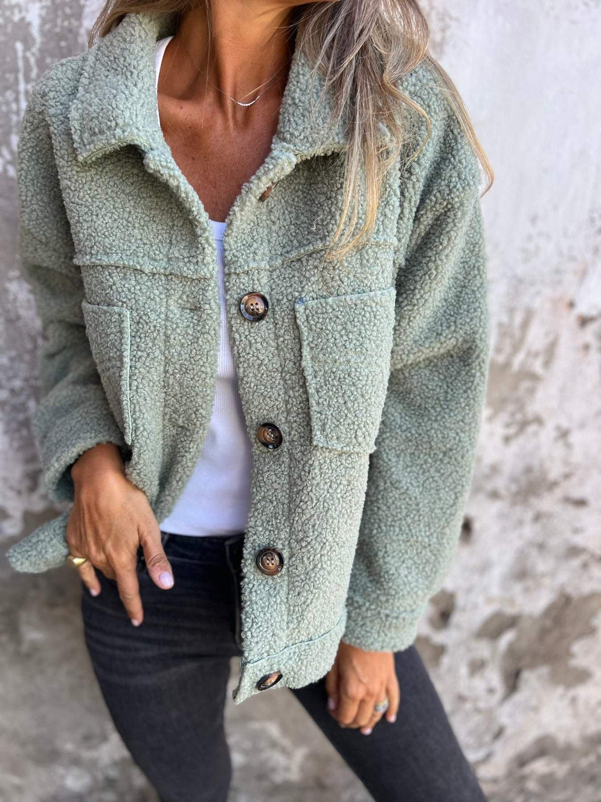 Women's Cosy Wool Button-Up Jacket