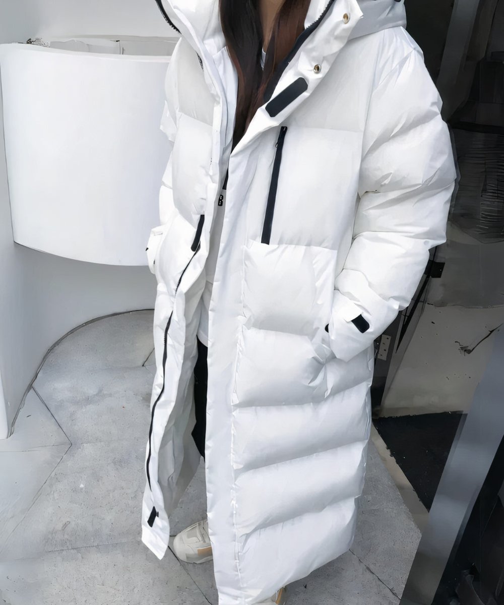 Women's Cosy Longline Hooded Puffer Coat