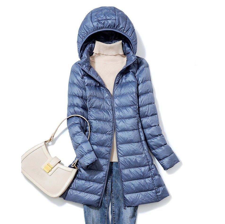 Women's Cosy Longline Hooded Puffer Coat