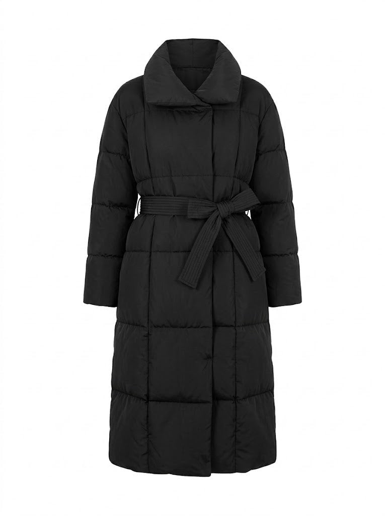 Women's Refined High-Collar Maxi-Length Puffer Coat