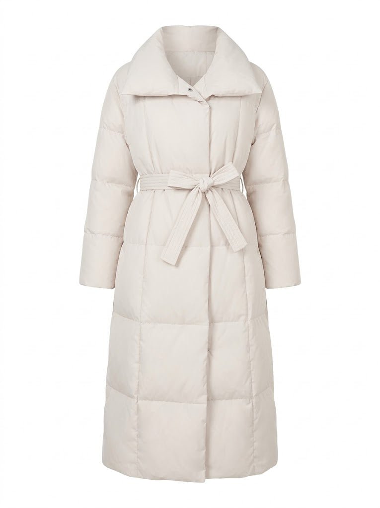 Women's Refined High-Collar Maxi-Length Puffer Coat