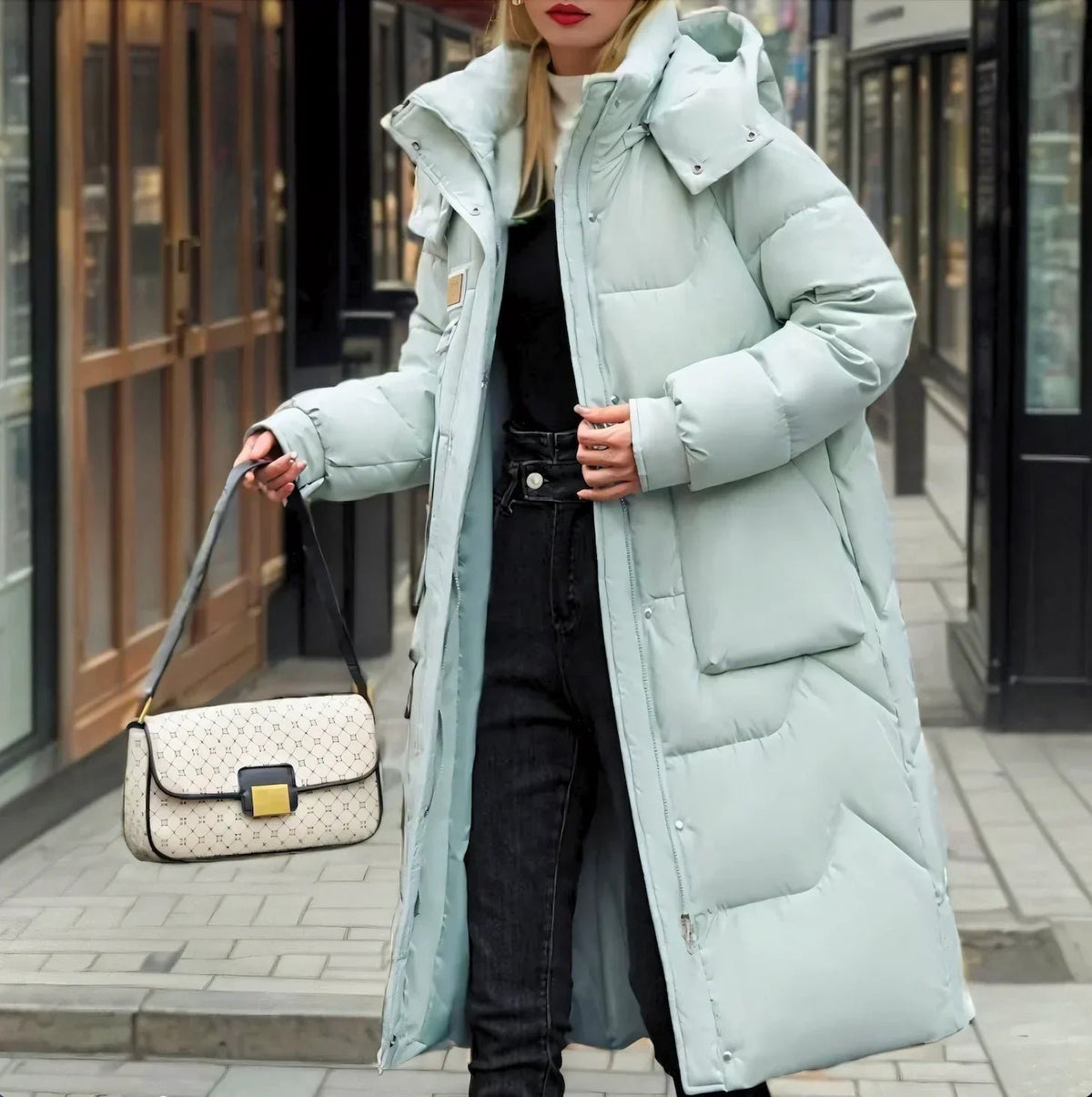 Women's Cosy Longline Hooded Down Puffer Coat
