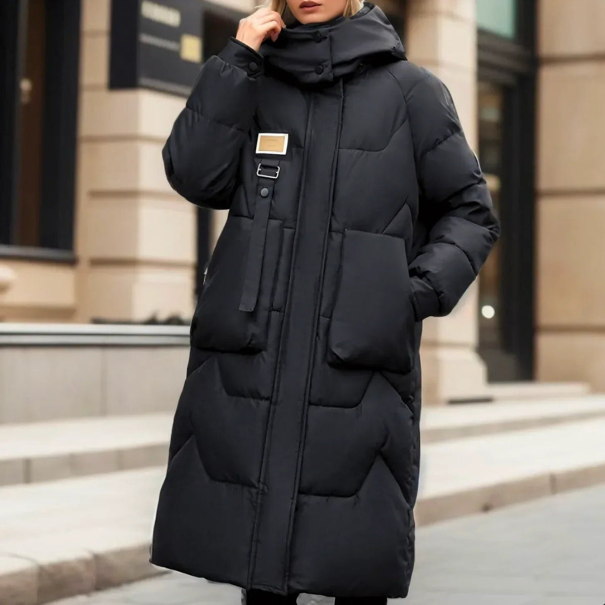 Women's Cosy Longline Hooded Down Puffer Coat