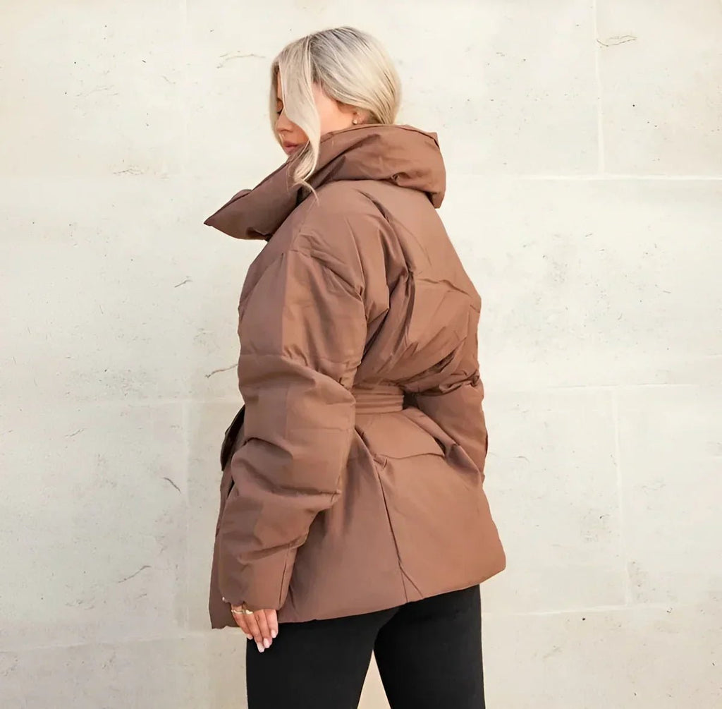 Women's Elegant Belted Puffer Jacket