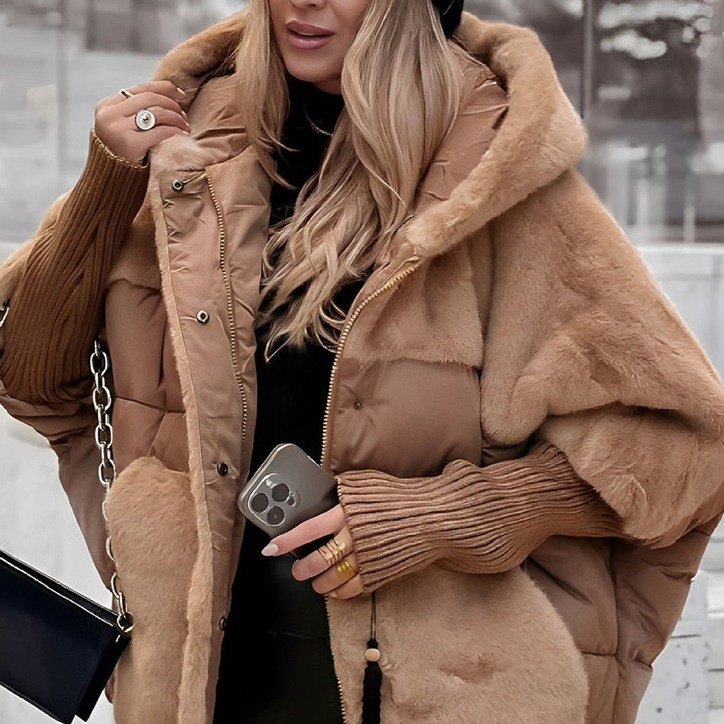 Women's Cosy Faux Fur Panel Puffer Jacket