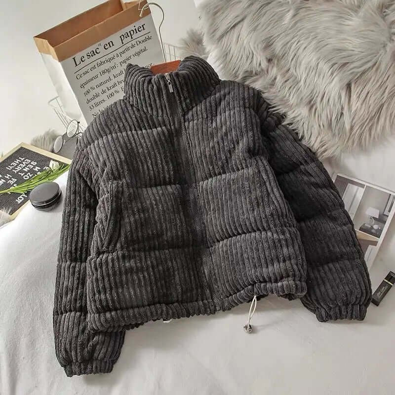 Women's Cosy Oversized Corduroy Puffer Jacket
