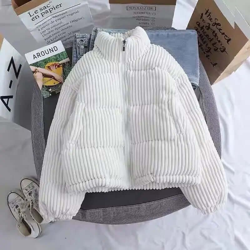 Women's Cosy Oversized Corduroy Puffer Jacket