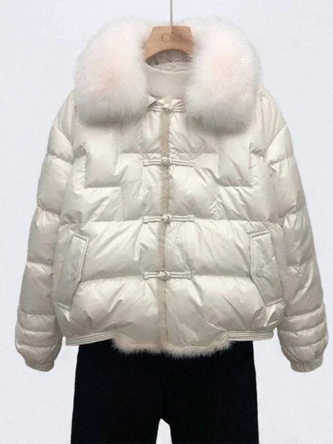 Women's Cosy Plush-Collar Puffer Jacket