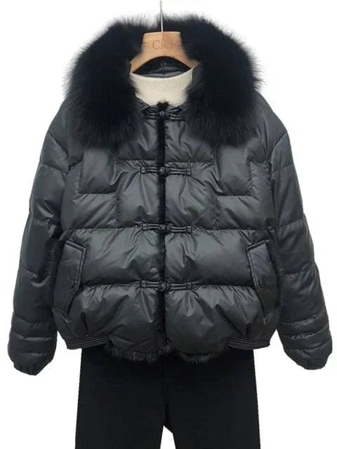 Women's Cosy Plush-Collar Puffer Jacket