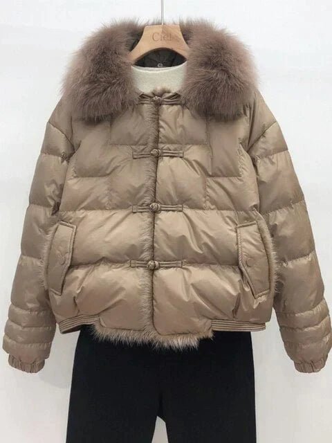 Women's Cosy Plush-Collar Puffer Jacket