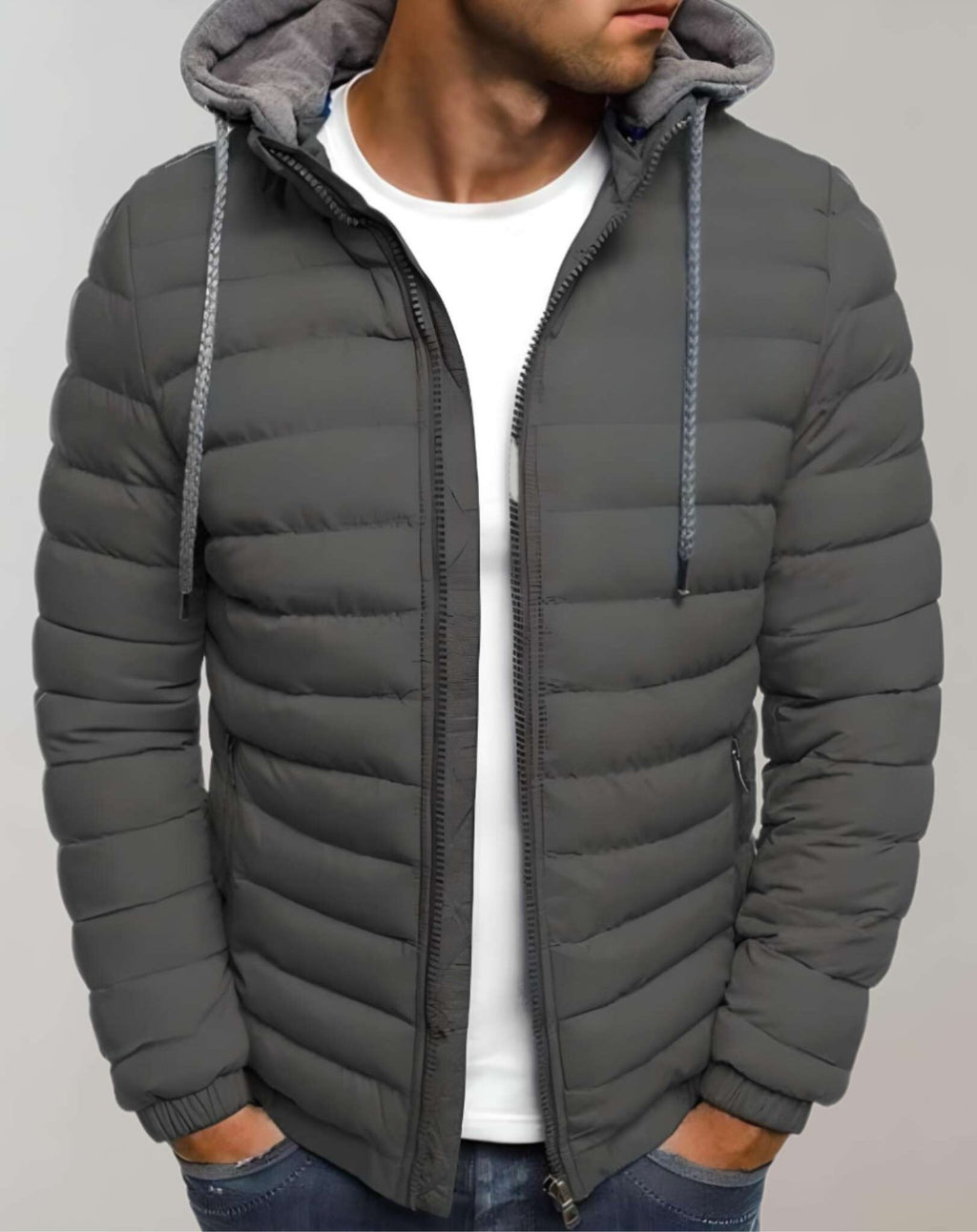 Men's Easy Hooded Quilted Puffer Jacket