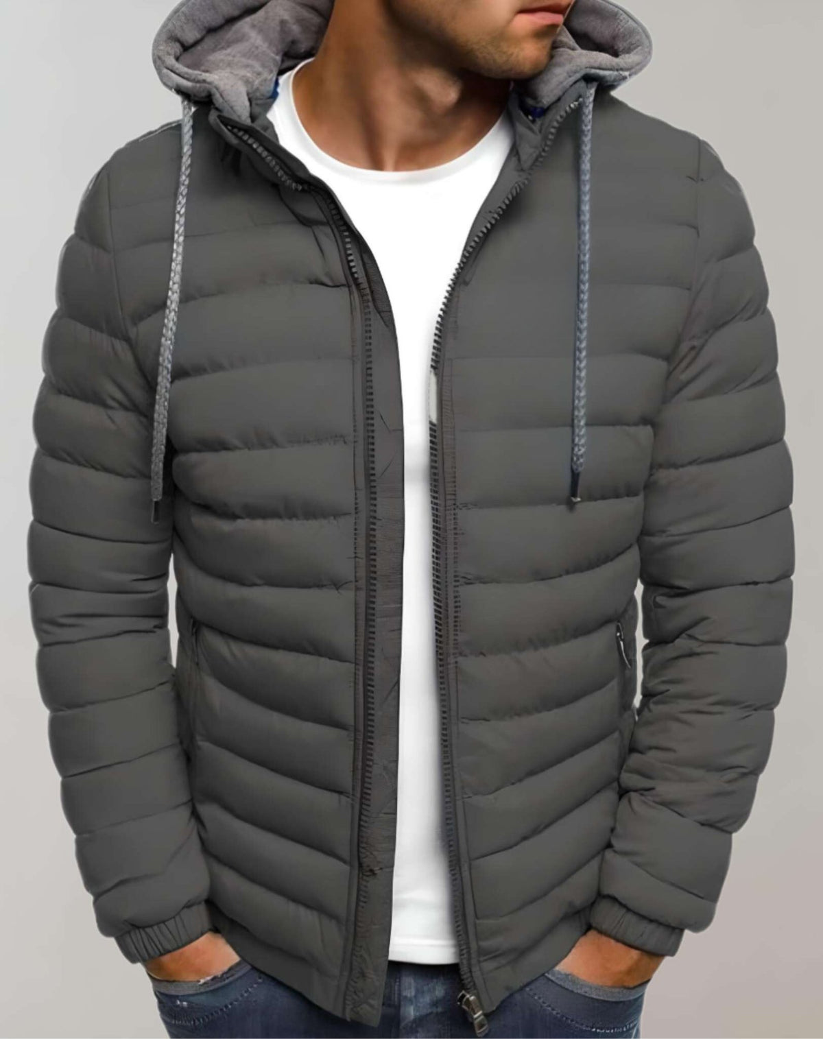 Men's Easy Hooded Quilted Puffer Jacket